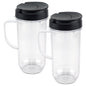 2 Pack 22 Oz Tall Cup with Flip Top To-Go Lid Replacement Parts Compatible with Magic Bullet 250W MB1001 Blenders