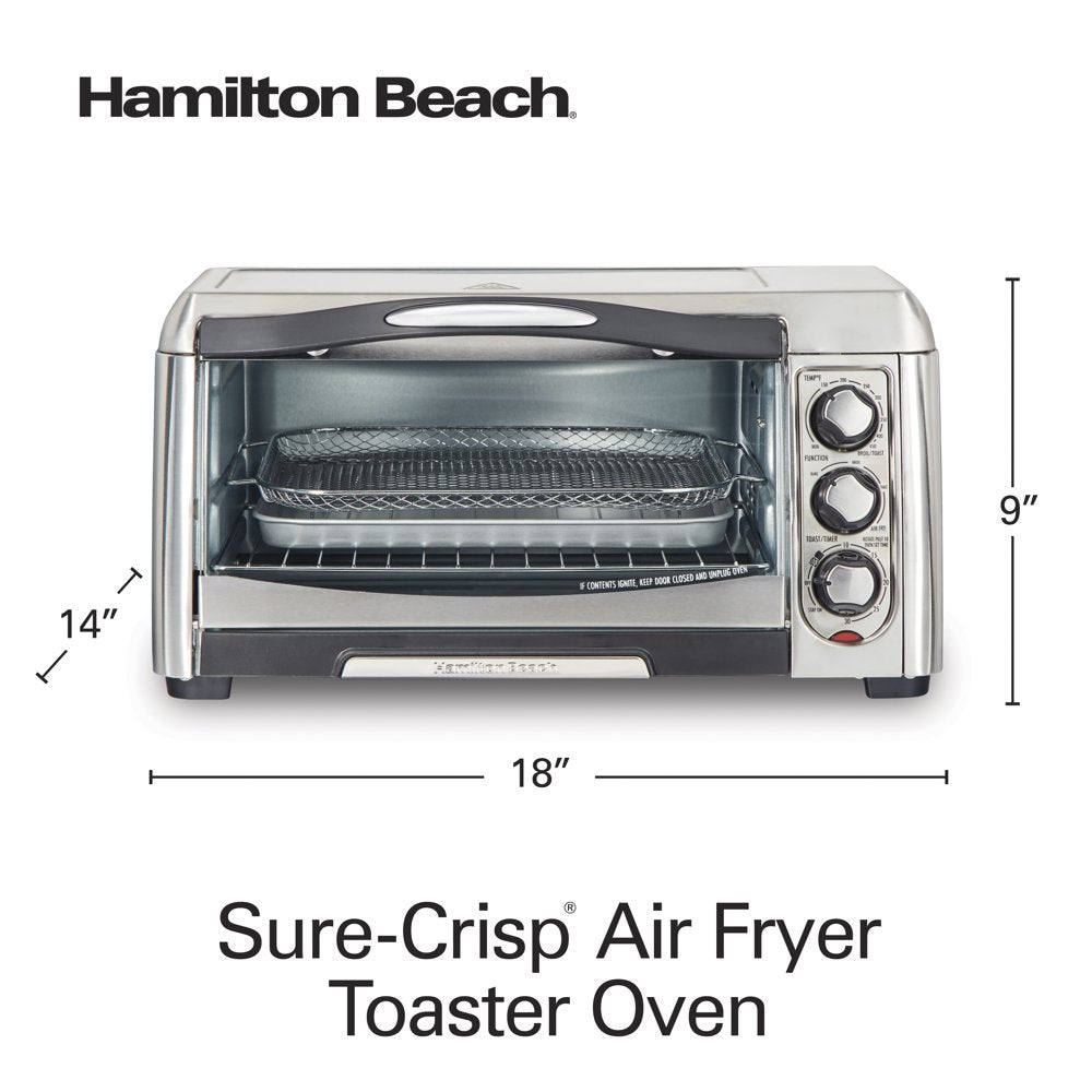 Sure-Crisp Air Fryer Toaster Oven, 6 Slice Capacity, Stainless Steel 31323