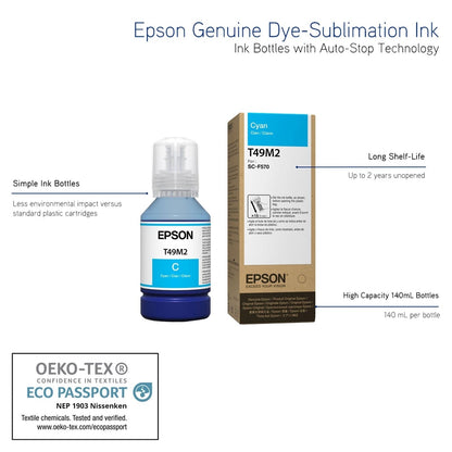 Epson Ink Set for F170 & F570 - 4 Pack with 300 Sheets of Sublimation Paper