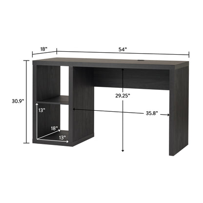 Cube Storage Office Desk, Charcoal