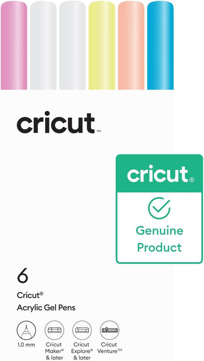 Cricut® Acrylic Gel Pens Set, 1.0 Mm (6 Ct) - for Use with Maker, Explore, & Venture Machines
