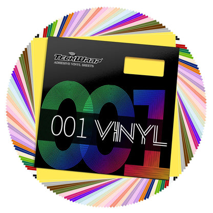001 Permanent Adhesive Vinyl Bundle - 54Pack Vinyl Sheets (12”X12 Glossy, Matte) for Cutting Machines and Craft Cutter, DIY Craft, Car Decals, Party Decoration, Sticker