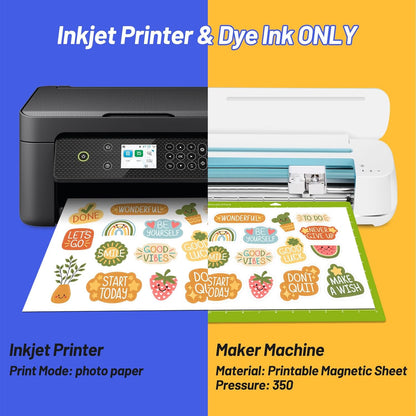 Printable Magnetic Sheets for Inkjet Printer - 8.26" X 11.69" A4 Size 10 Sheets/Pack - Matte Printable Magnetic Paper for DIY Crafts, Easy to Cut, Non Adhesive for Photo Fridge Magnets