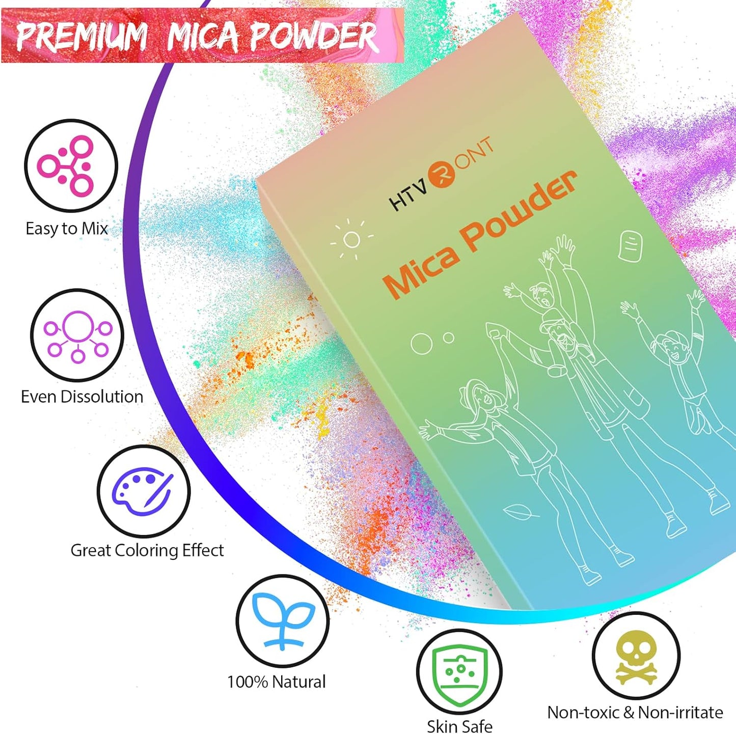 Mica Powder for Epoxy Resin 104 G - 26 Colors Shimmery Pigment Powder - Easy to Mix & Natural for Soap Making, Lip Gloss, Bath Bombs