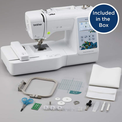 Brother PE535 Embroidery Machine, 80 Built-In Designs, 4" X 4" Hoop Area, Large 3.2" LCD Touchscreen, USB Port, 9 Font Styles