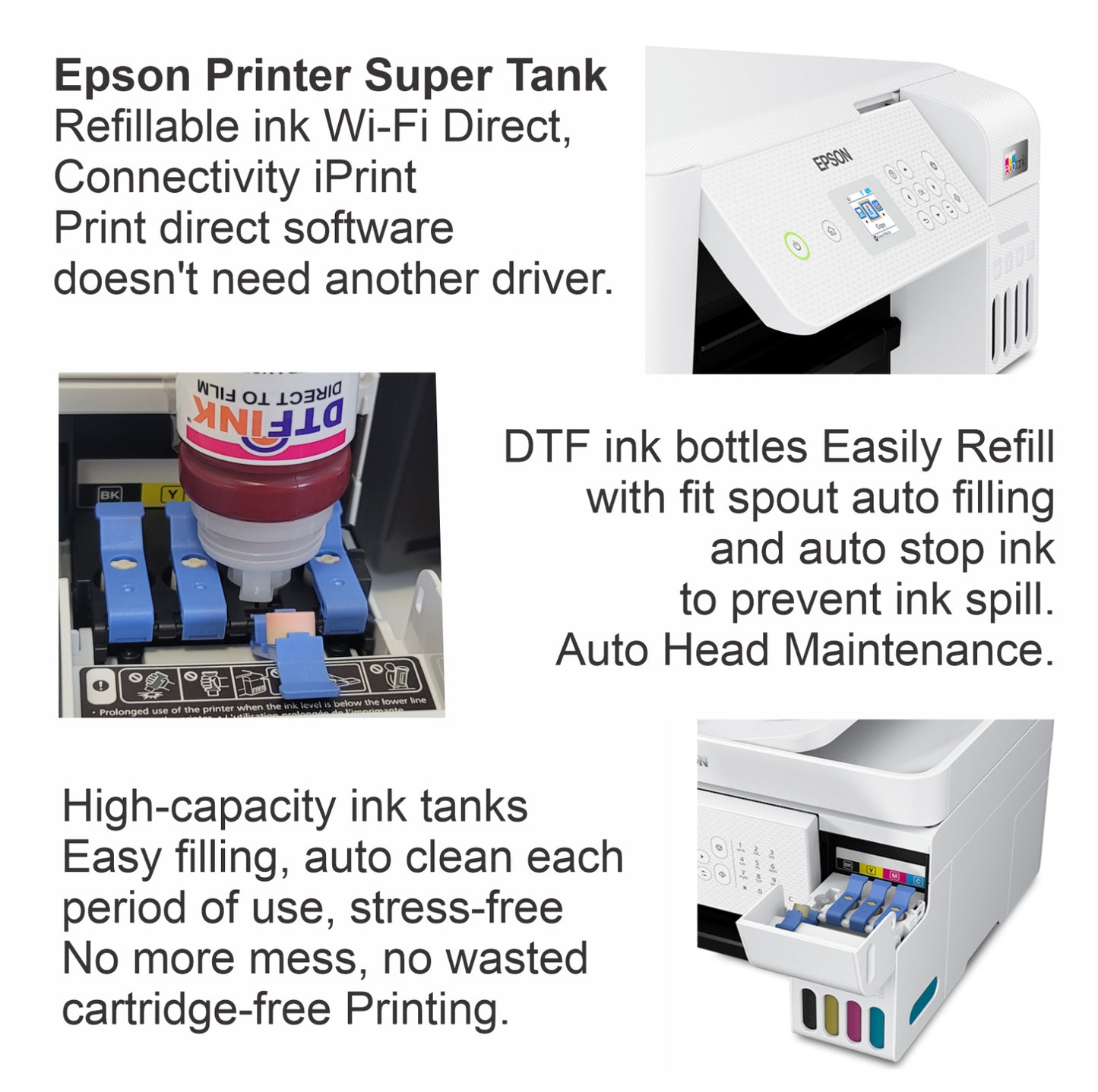 Complete DTF Printing Kit - Epson Printer & 12"X15" Heat Press Bundle