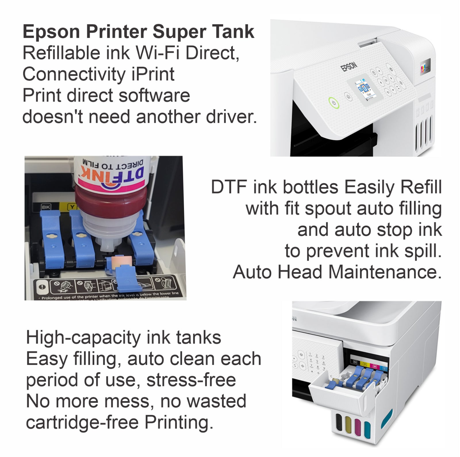 Complete DTF Printing Kit - Epson Printer & 12"X15" Heat Press Bundle