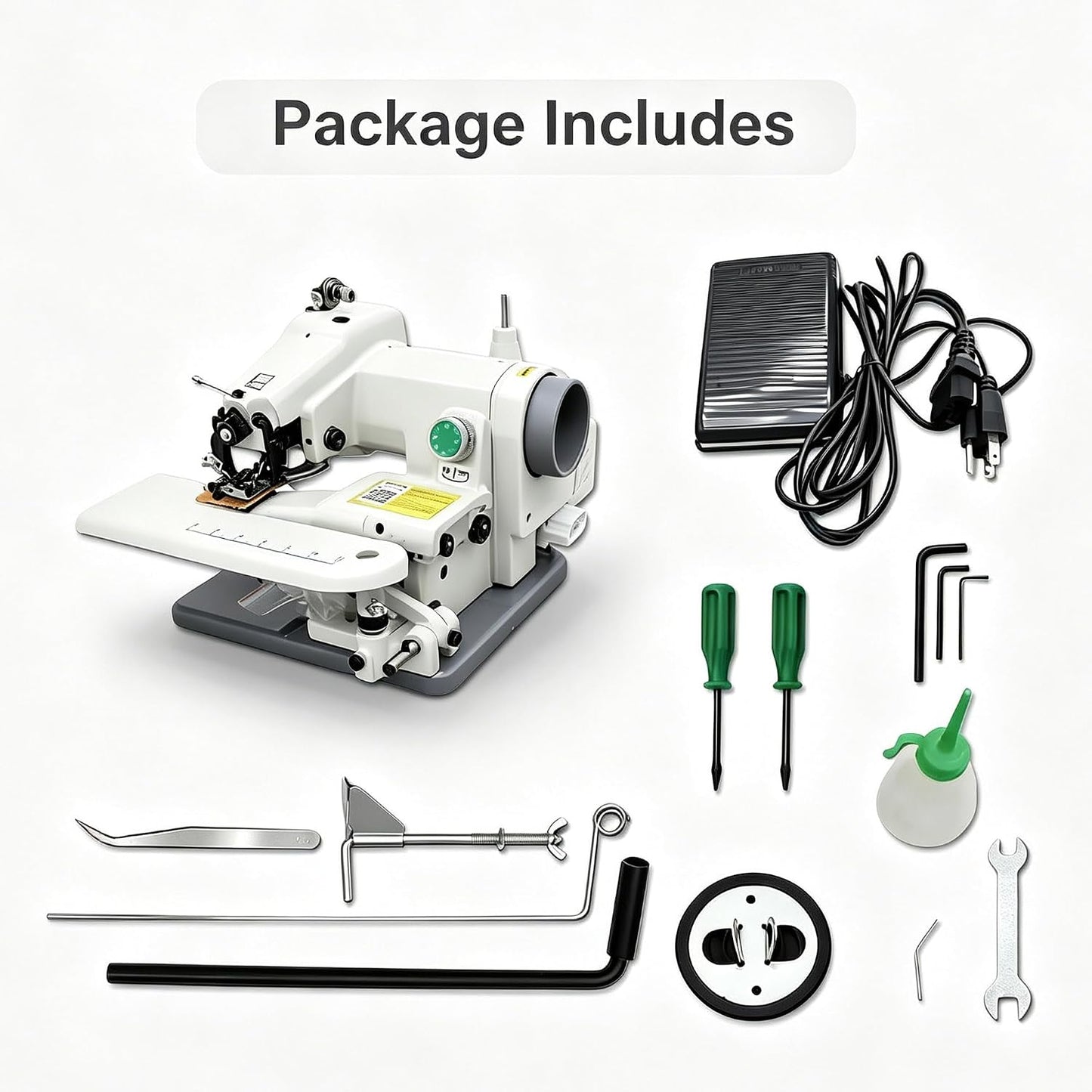 110V Portable Blindstitch Sewing Machine - 1200 SPM High - Speed, Create Invisible Seams & Blind Hem Chain Stitches Effortlessly, Perfect for Professional & Home Use