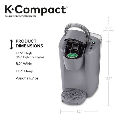 K-Compact Single-Serve K-Cup Pod Coffee Maker, Moonlight Grey