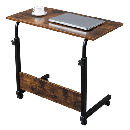 Side Table Rolling Computer Desk Stand Coffee Sofa End Cart Laptop PC Tray Home