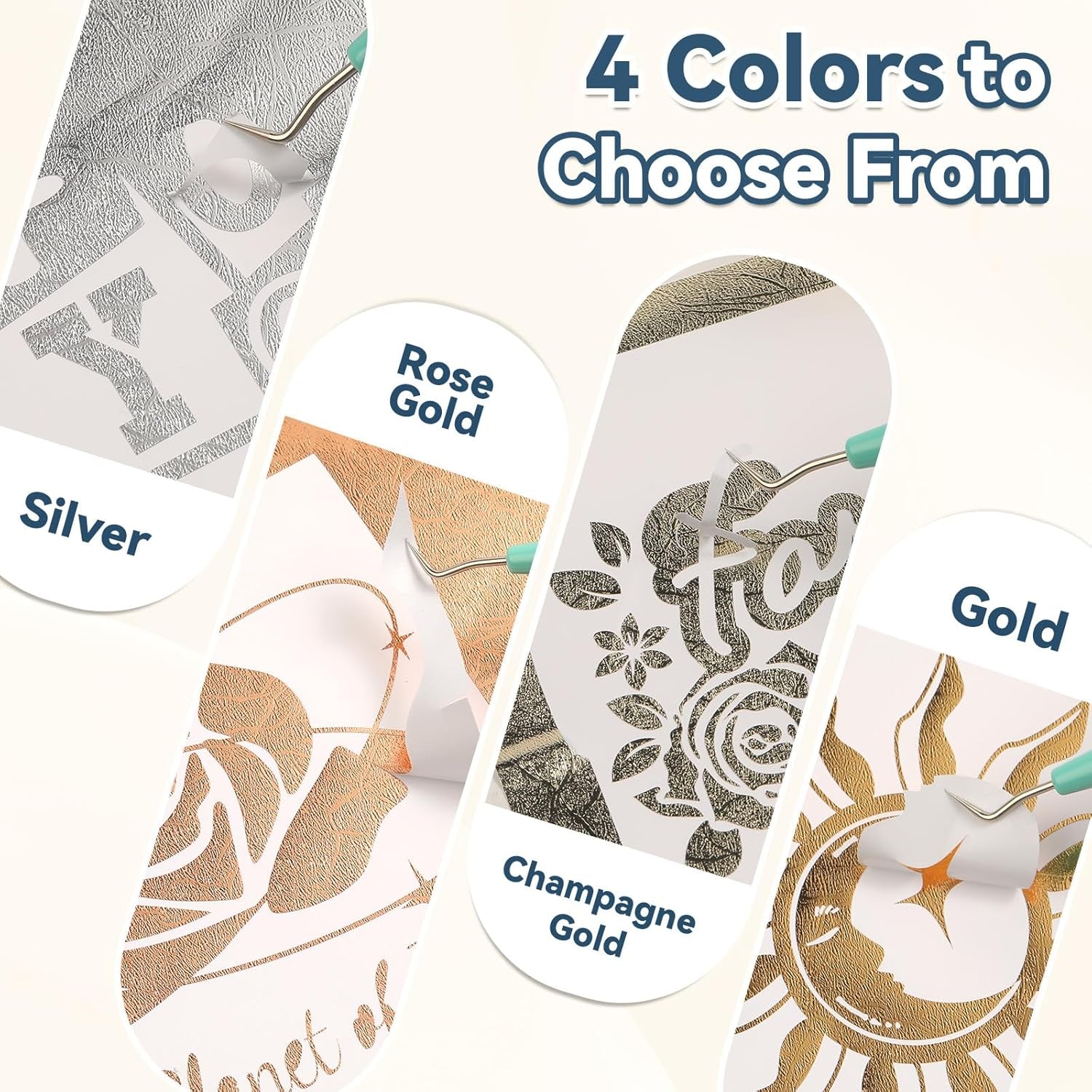 Textured Metallic Permanent Vinyl 12" X 6FT & 100 Sheets Printable Vinyl Sticker Paper