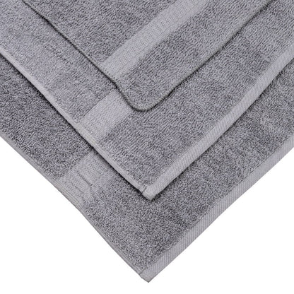 Basic Solid 18-Piece Bath Towel Set Collection, School Grey