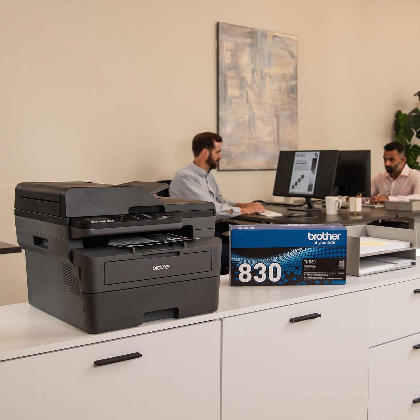 Wireless MFC-L2760DW Compact Monochrome All-In-One Laser Printer with Copy, Scan and Fax, Duplex and Mobile Printing