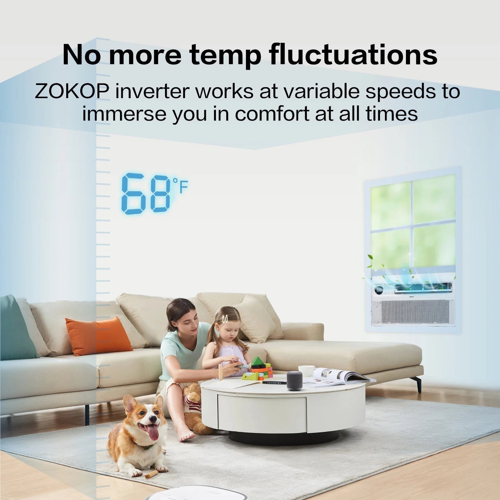 Energy Star 8000 BTU Inverter Window Air Conditioner, Energy-Saving Window AC Unit with APP & Voice Control, Ultra Quiet & Easy Installtion Design, Work with Alexa/Google Assistant, 115V/60Hz