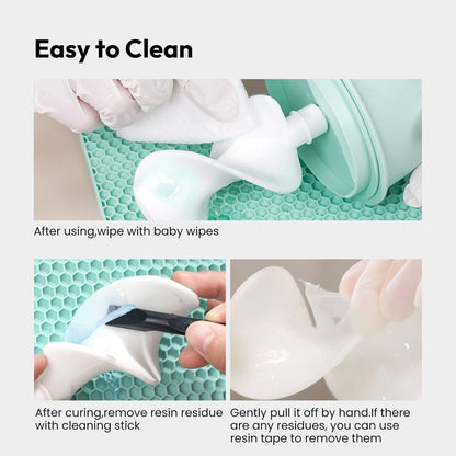 Resin Mixer, Hand-Crank Epoxy Mixer Paddle Silicone Mat Mixing Cup Kit, 3 Speeds Adjustable, Minimum Bubbles, Easy Clean, Epoxy Resin Stirrer Sticks Tool Supplies for Mold Casting, DIY Crafts