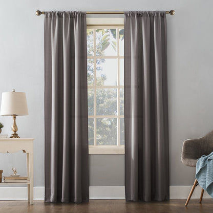 Textured Solid Rod Pocket Curtain Panel, 38" X 84", Gray