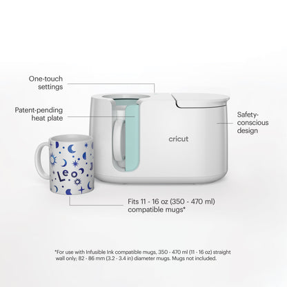 Cricut Mug Press™ - Heat Press Machine for Mugs 11" X 6.2" X 6.5", White