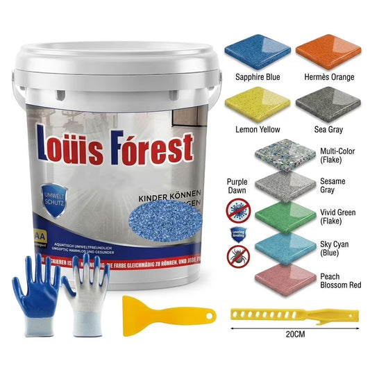 Epoxy Colored Sand Floor Paint, High-Gloss Self-Leveling Epoxy Coating for Interior & Exterior Surfaces, Wear-Resistant & Non-Slip Marble Effect Finish