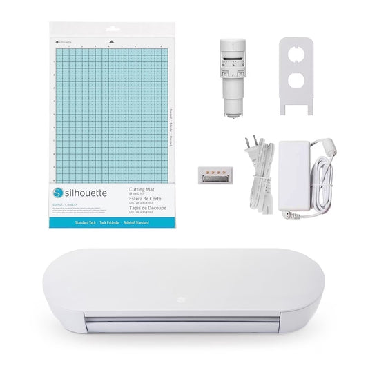 Silhouette Portrait 4 Cutting Machine (White) – 9" Wireless Bluetooth Die-Cut Machine with Autoblade, Cutting Mat, Software & 50 Designs