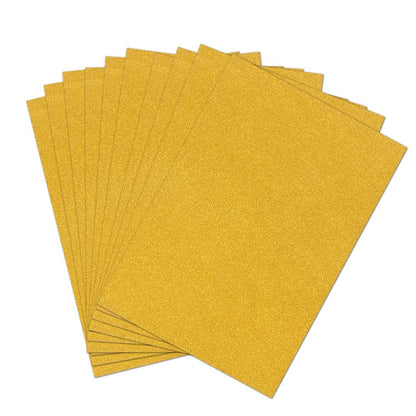 10Pcs A4 Sheets Glitter Cardstock Making Diy Material Sparkling Craftwork Scrapbooking (Gold)
