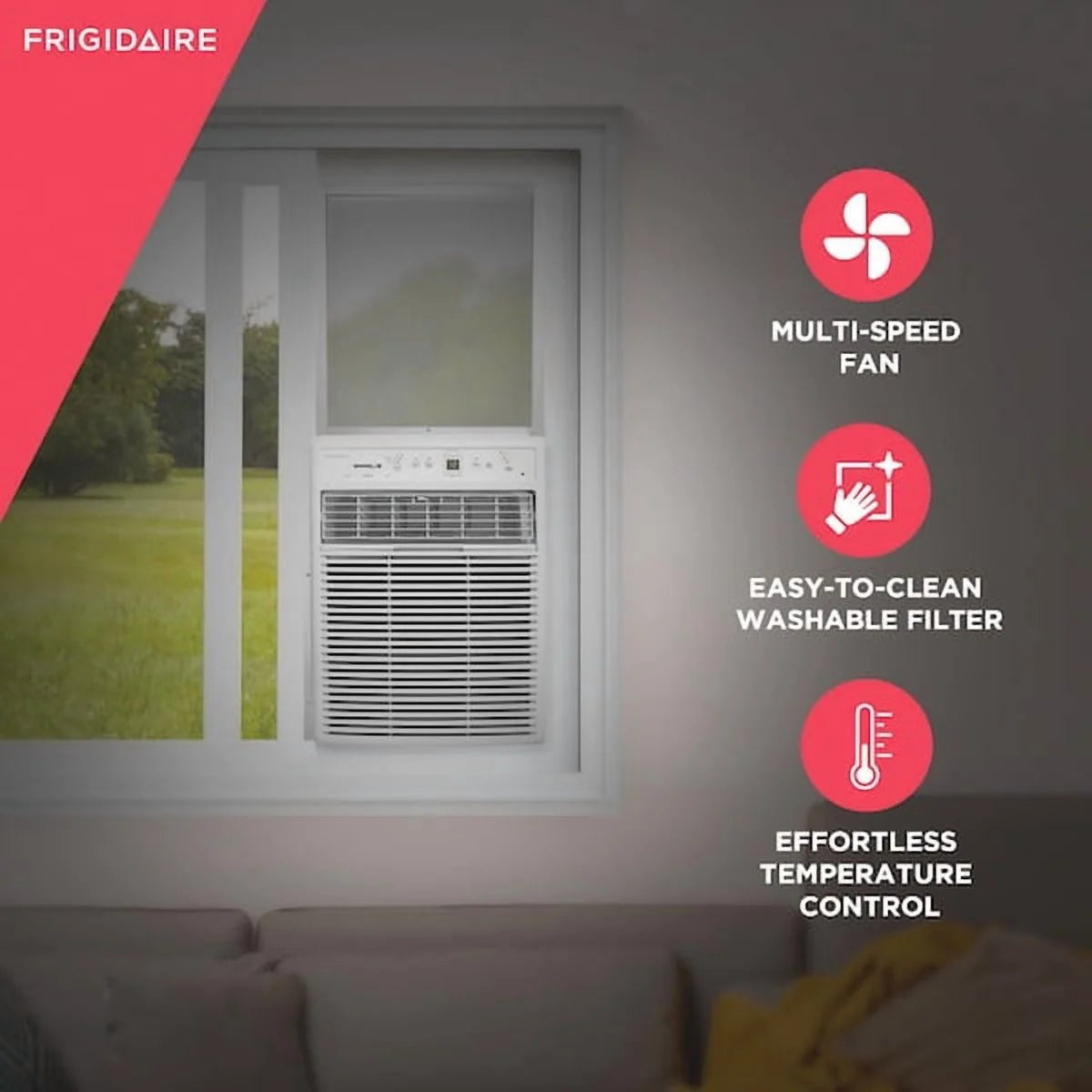 8,000 BTU Slider Casement Window Room Air Conditioner up to 350 Sq Ft, White