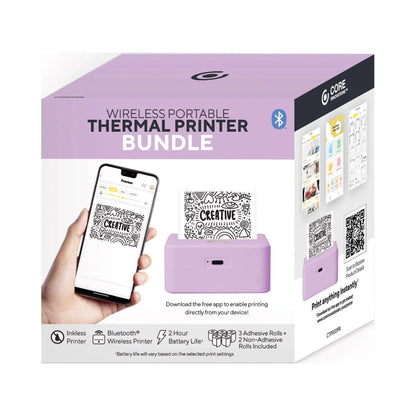 CTP500 Wireless Mini Portable Inkless Thermal Printer & Label Maker + Paper, Android & Ios (Purple)