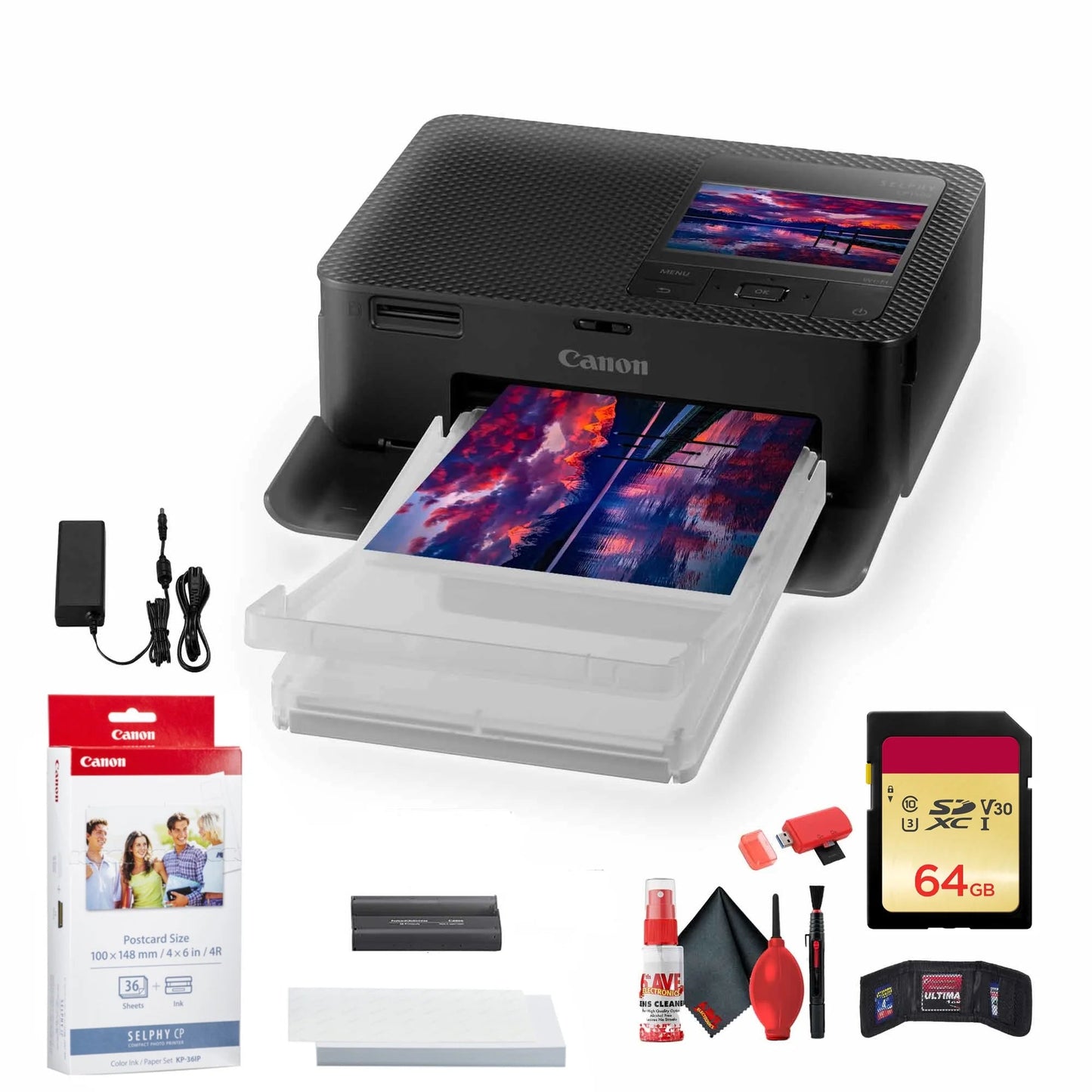 Canon SELPHY CP1500 Wireless Compact Dye-Sublimation Printer (Black) Â€“ 4X6 Photo Prints