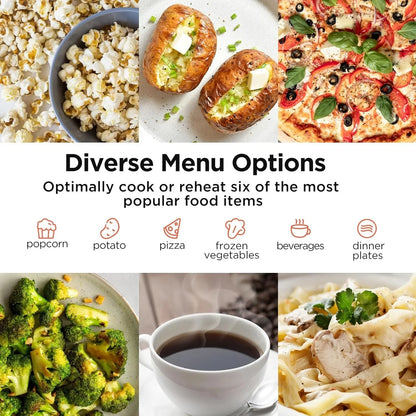 0.9 Cu Ft Microwave Oven Countertop , 6 Auto Menus, 10 Power Levels, Digital Panel, 900W