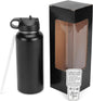 Makerflo 32 Oz Black Hydro Powder Coated Tumbler - 1 Pack Sipper Water Bottle | Craft-Ready for DIY Gifts & Personalization (Laser Engravable, UV DTF, Epoxy, Vinyl) - Not for Sublimation and DTF