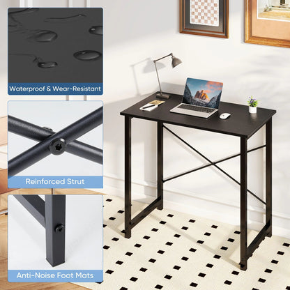 31 Inch Computer Desk Modern Writing Desk, Industrial Office Desk, Office Table for Small Spaces,Sturdy Laptop Table for Home Office, Black