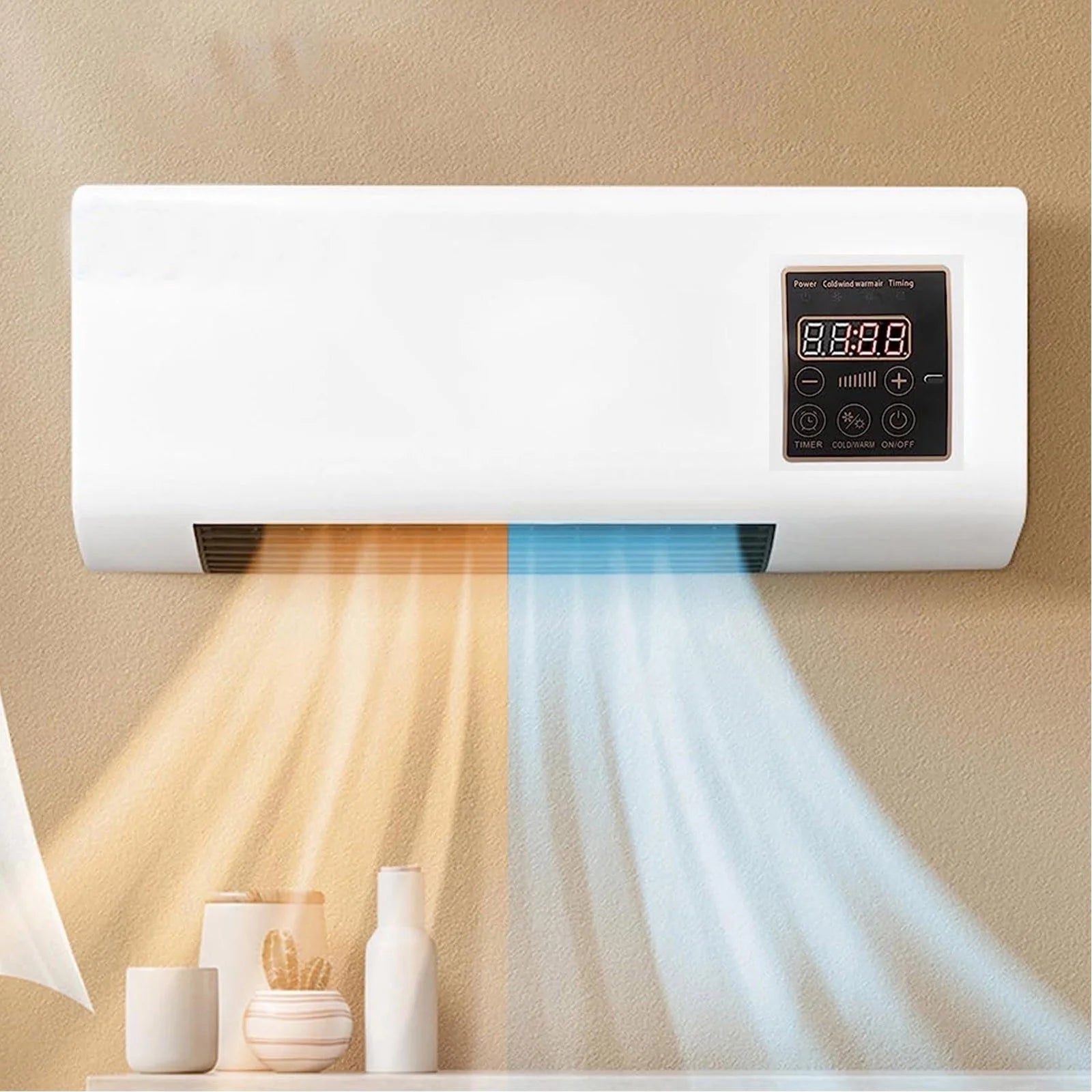 8000 BTU Mini Split Air Conditioner & Space Heating, 208/230V, Ac Unit with Remote Controlled for Bedroom, White