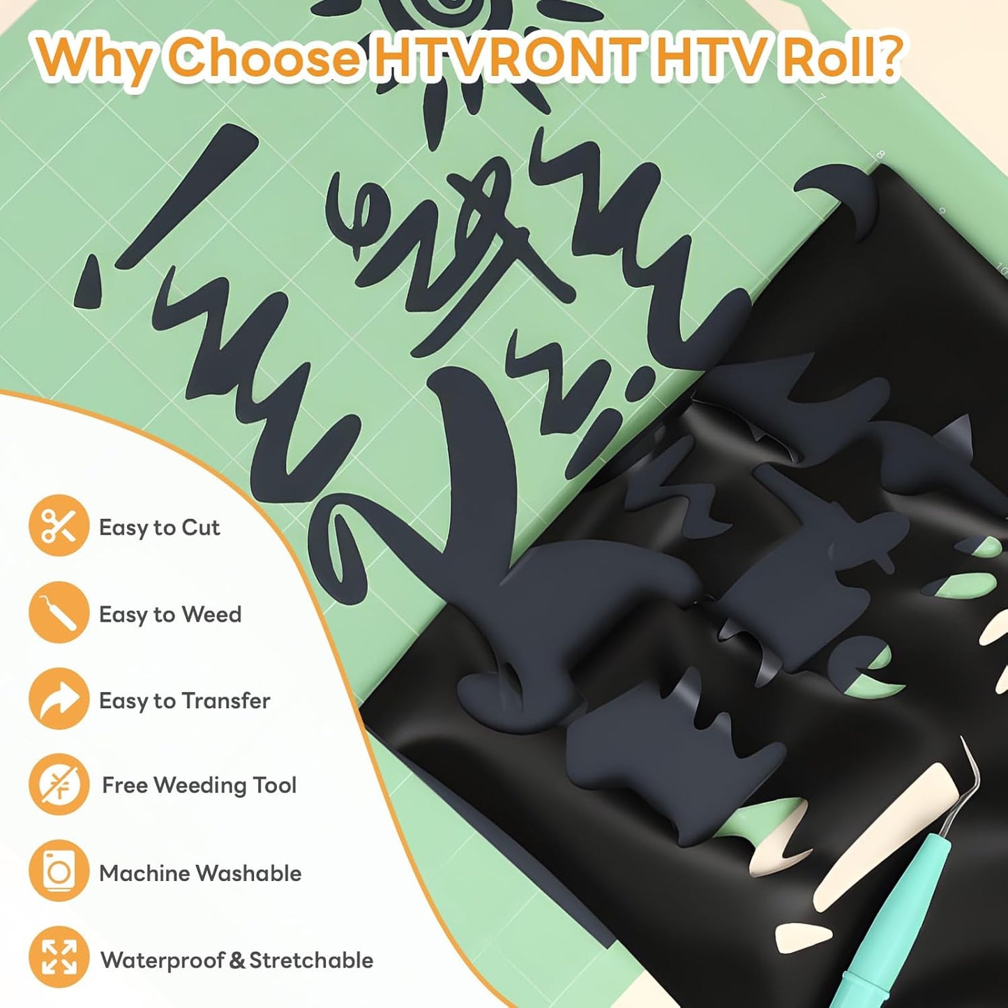 Auto Heat Press Machine - 15X15 Smart T Shirt Press Machine &  HTV Roll Heat Transfer Vinyl - 12" X 25Ft Black Iron on for T-Shirts, Easy to Weed & Transfer HTV