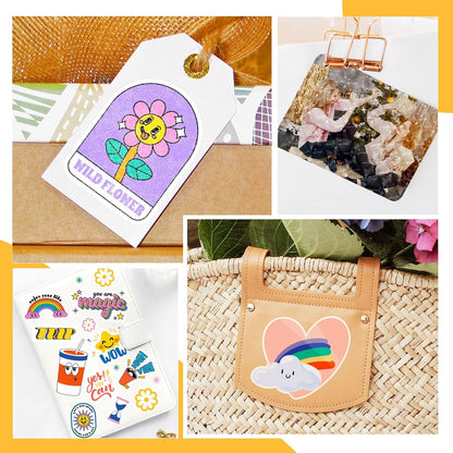 Laminating Sheets Clear Vinyl Laminate Sheets Sticker Paper for Inkjet Printer Printable Vinyl Stickers, Photo Paper 8.26" X 11.69" A4 28 Sheets (3D Cat Eye, Glitter, Glossy, Matte)