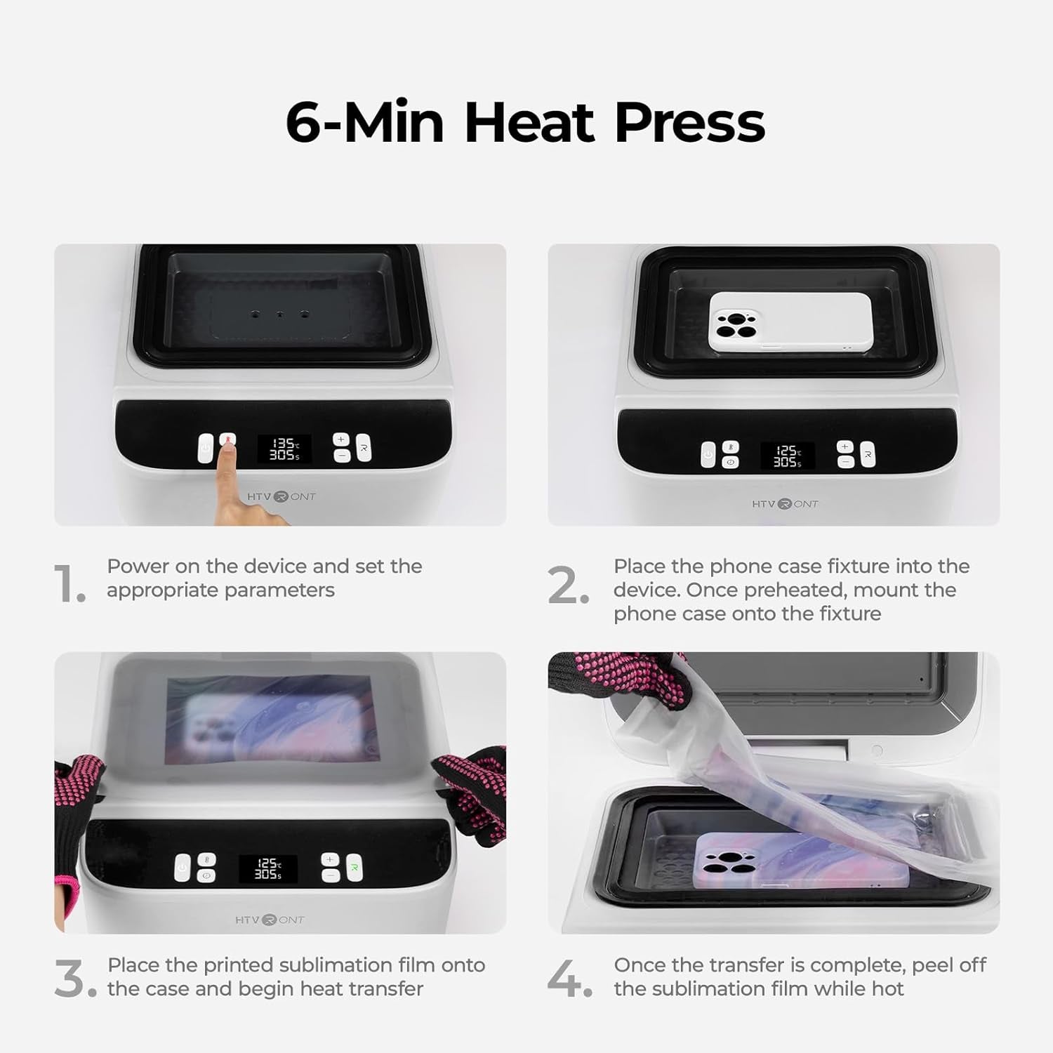 H17 Phone Cases Heat Press Vacuum Heat Press Machine for Phone Cases (Compatible with Iphone)+ Hat Press Machine - Hat Press Heat Machine for Caps Curved Teflon