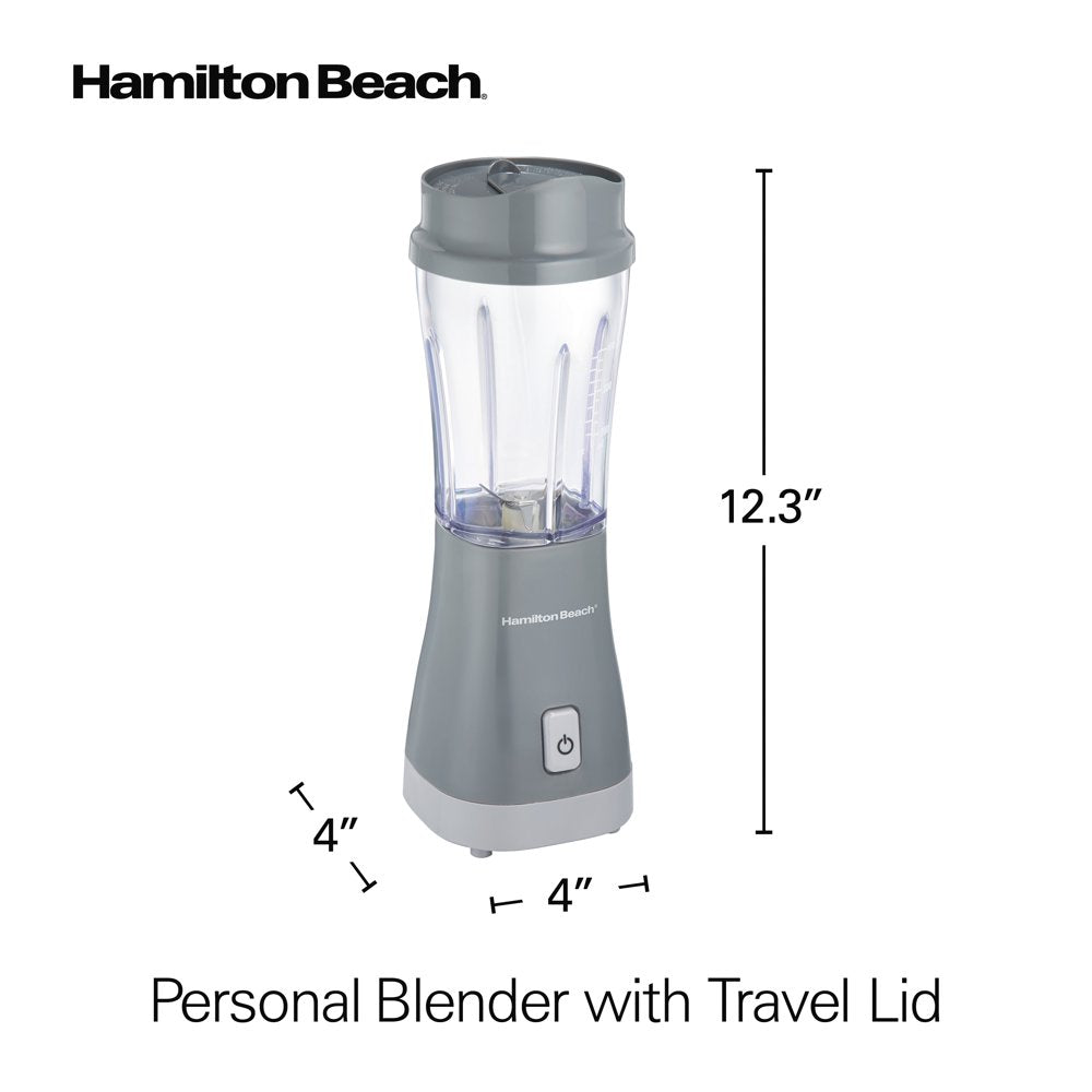 Single Serve Personal Smoothie Blender, 14 Oz. Travel Cup and Lid, Gray, New, 51128F