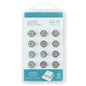 We R Charm Stapler Charm 12/Pkg-Silver round with Leaf Emboss