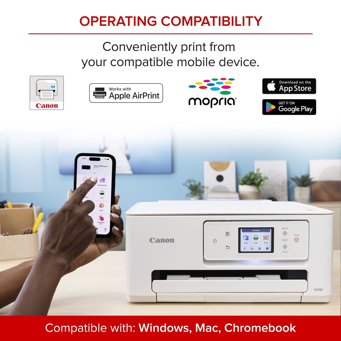 Canon PIXMA TS7722 All-In-One, Wireless Color Inkjet Printer for Home Office Use