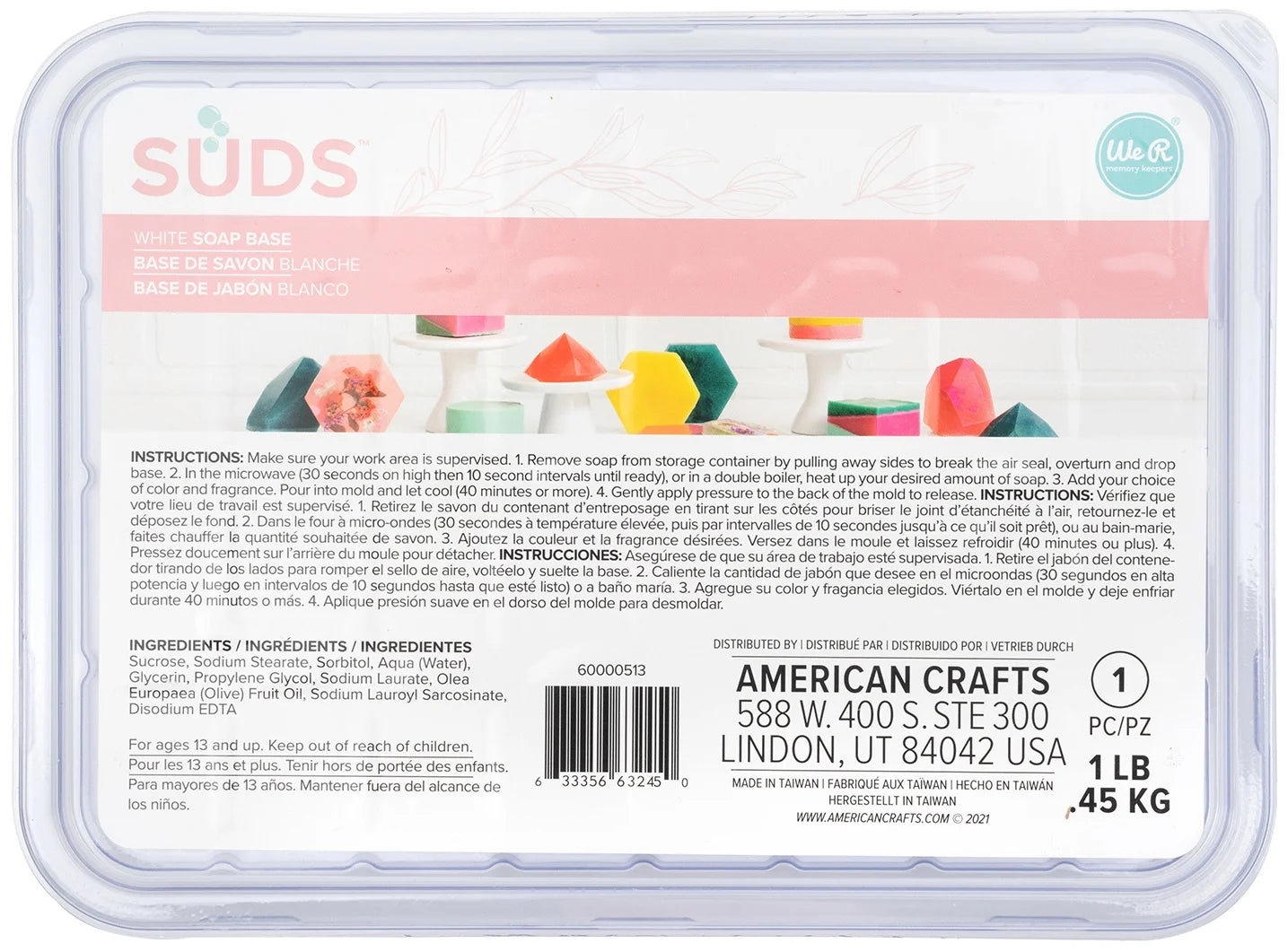 We R Memory Keepers SUDS Soap Base 1Lb-White