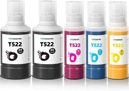 OFFICENTER T522 522 Ink Refill Bottles for ET-2760 ET-4760 ET-2750 ET-2720 ET-3760 ET-2850 ET-15000 ET-2800 ET-4700 ST-4000 ST-2000 ET-3710 ET4810 ET-3850 ET-3750 ET-2803 Printer (2BK C M Y)