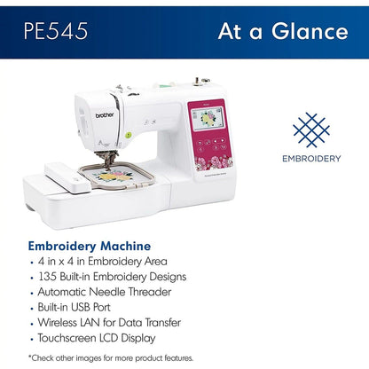 Brother PE545 Embroidery Machine with with Deluxe Hoop Bundle