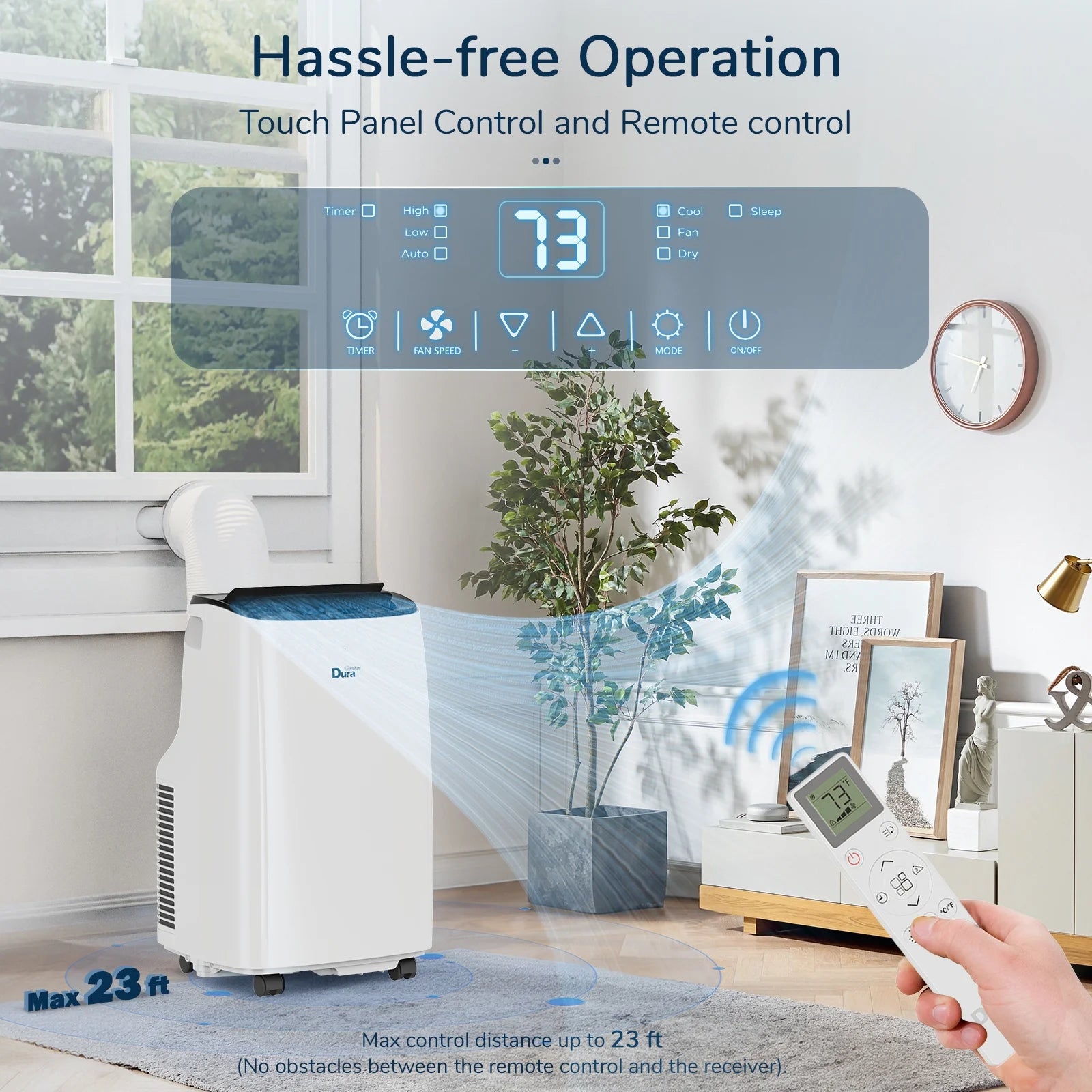 12000 BTU Portable Air Conditioner with Dehumidifier, Fan for Bedroom up to 300 Sq.Ft