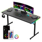 55" Large RGB Gaming Computer Desk with Mouse Pad, Black