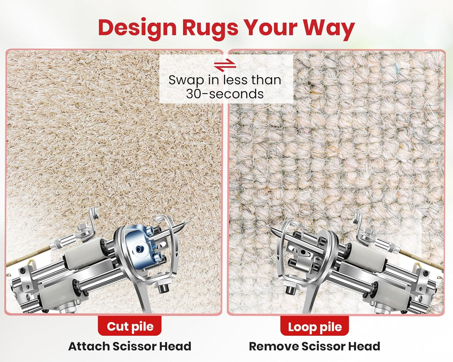 Dabline Rug Tufting Gun Kit – Complete Tufting Supplies Including 2 in 1 Cut & Loop Pile Rug Tufting Gun, Carpet Trimmer, Tufting Cloth, Backing Cloth, 20 Color Yarns, Tools & Accessories