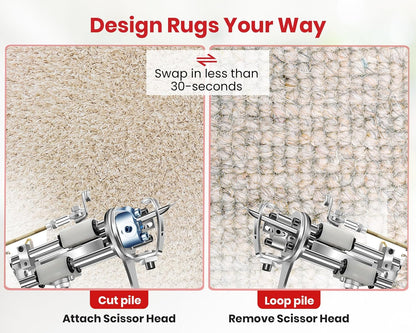 Dabline Rug Tufting Gun Kit – Complete Tufting Supplies Including 2 in 1 Cut & Loop Pile Rug Tufting Gun, Carpet Trimmer, Tufting Cloth, Backing Cloth, 20 Color Yarns, Tools & Accessories