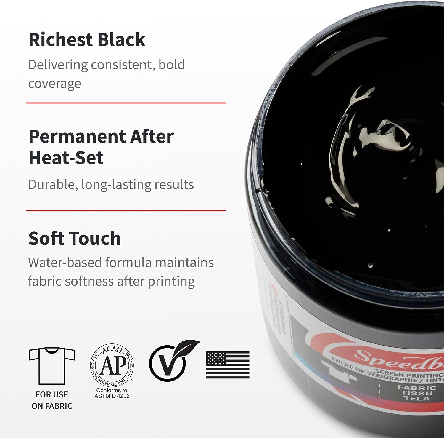 Speedball Fabric Screen Printing Ink, 8-Ounce, Black for T-Shirt and Silkscreen Printmaking