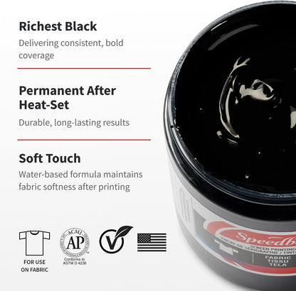 Speedball Fabric Screen Printing Ink, 8-Ounce, Black for T-Shirt and Silkscreen Printmaking