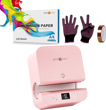Auto Tumbler Heat Press Machine(Pink), 150 Sheets A4 Sublimation Paper
