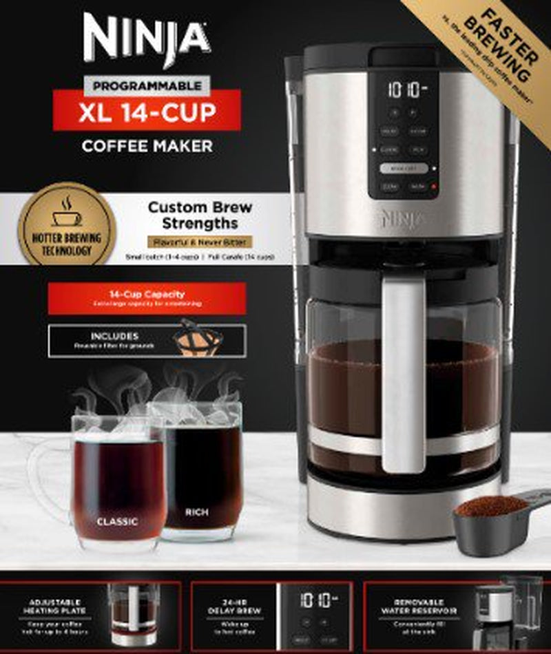 DCM200 Programmable XL 14-Cup Coffee Maker, 14-Cup Glass Carafe, Permanent Filter, Stainless Steel