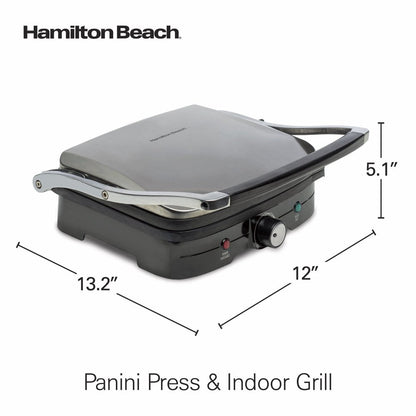 Indoor Grill with Panini Press 2 in 1, Nonstick Plates, Stainless Steel, 25334-MX