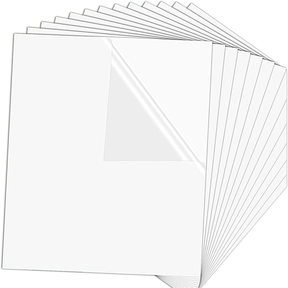 Sublimation Sticker Paper - 20 Pcs 8.5" X 11" Glossy Transparent Waterproof Sublimation Stickers （White）